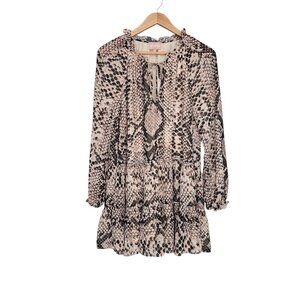 Women's - Show Me You Mumu Snake Print Long Sleeve Mini Dress, Size Small